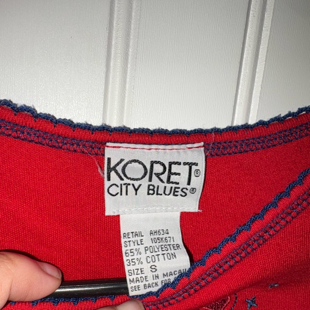 Vintage Y2K Koret City Blues Vibrant Red Top| Size Small - Picture 2 of 3